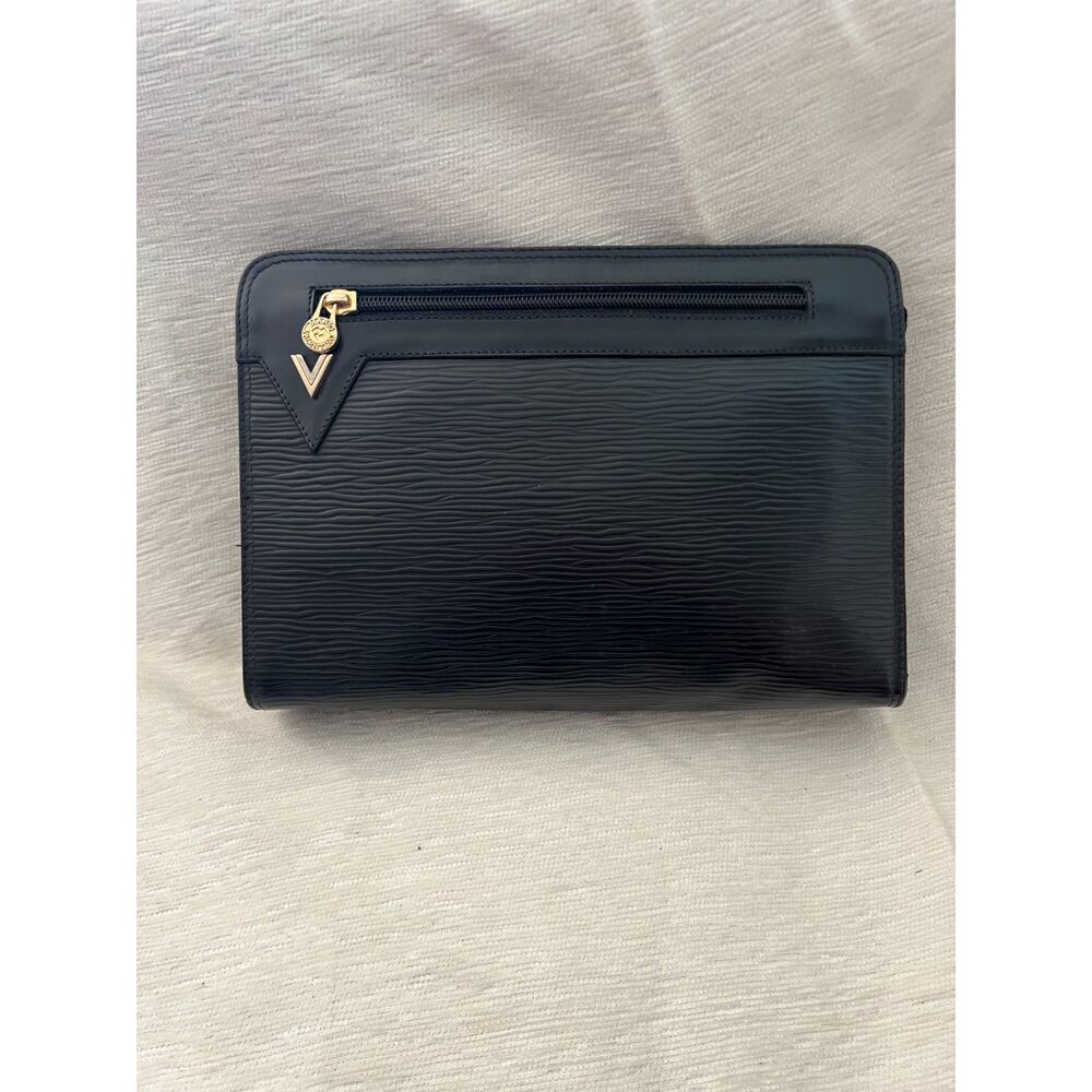 MARIO VALENTINO Black Leather Clutch